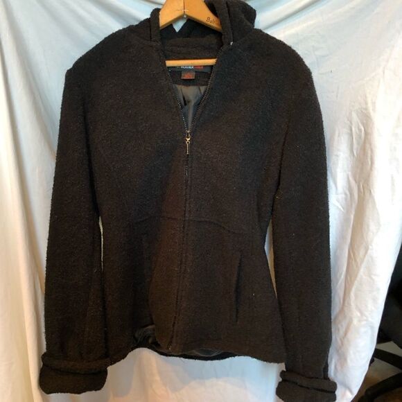 Weather Tamer Hooded Fleece Jacket Black Small - Picture 1 of 8
